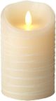 Darice Luminara Spun Glitter Ribbon LED Wax Candle Light with Timer Ivory 5 inch