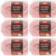 Spinrite Red Heart Scrubby Sparkle Yarn Grapefruit Pack of 6 Skein
