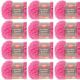 Spinrite Red Heart Scrubby Sparkle Yarn Watermelon Pack of 12 Skein