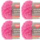 Spinrite Red Heart Scrubby Sparkle Yarn Watermelon Pack of 4 Skein