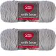 Spinrite Red Heart With Love Yarn Light Grey Pack of 2 Skein