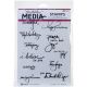 Ranger Just What to Say Dina Wakley Media Cling Stamps 6x9 inches Clear