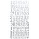 Cardstock Number Stickers Metallic Silver