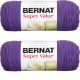 Spinrite Bernat Super Value Solid Yarn Light Damson Pack of 2 Skein