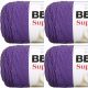 Spinrite Bernat Super Value Solid Yarn Light Damson Pack of 4 Skein