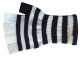 Halloween Wholesalers Striped Short Fingerless Gloves Black and White 
