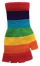 Halloween Wholesalers Striped Short Fingerless Gloves Rainbow 