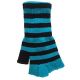 Halloween Wholesalers Striped Short Fingerless Gloves Stripped Black and Teal 
