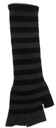 Halloween Wholesalers Striped Long Fingerless Gloves Grey 