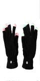 Halloween Wholesalers Light Up Gloves With changing LED fingers tops Black 