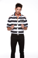 Halloween Wholesalers Men s Prisoner Fancy Dress Costume Shirt White and Black