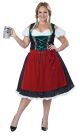 Women s Oktoberfest Fraulein Plus Size Costume Black/Red 3XL