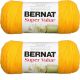 Spinrite Bernat Super Value Solid Yarn Bright Yellow Pack of 2 Skein