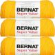 Spinrite Bernat Super Value Solid Yarn Bright Yellow Pack of 3 Skein
