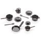 Timeless Minis Pots And Pans Metal Black Assorted Sizes