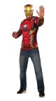 Captain America Civil War Iron Man Costume Top and Mask Multi Extra Large