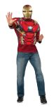 Marvel Mens Captain America Civil War Muscle Chest Iron Man Long Sleeve Costume Top Multi X Large