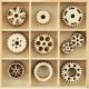 Flourishes Die Cut Wood Pieces Pack Cogs