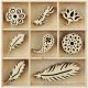 Flourishes Die Cut Wood Pieces Pack Feather