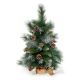 3 Ft Frosted Glacier Christmas Tree With Pinecones and Burlap Base