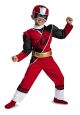 Power Rangers Ninja Steel Toddler Muscle Costume Red Medium 3T 4T 