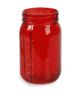 Mason Jar Transparent Glass Red 3.5 X 6.5 Inches