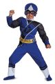 Power Rangers Ninja Steel Toddler Muscle Costume Blue Medium 3T 4T 