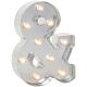 Metal Marquee Symbol Ampersand Galvanized Silver 9.875 Inches