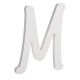 9 Inches White Wood Letter M Brush Font