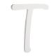 9 Inches White Wood Letter T Brush Font