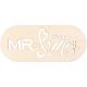 Laser Cut Wood Sign Rounded Rectangle Mr and Mrs Plaque 6 X 14 Inches