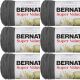 Spinrite Bernat Super Value Solid Yarn True Grey Pack of 6 Skein