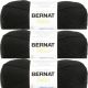 Spinrite Bernat Satin Solid Yarn Ebony Pack of 3 Skein