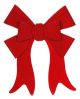 Christmas Velvet Bow Pvc Red 19Inx22In 7 Loops