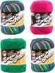 Spinrite Lily Sugar n Cream Limited Edition 100 Percent Cotton Yarn Coordinated Psychedelic Hot Pink Mod Green Pack of 4 Skein