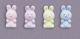 Flocked Rabbits Assorted Pastel Colors 1.5 Inches