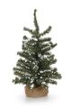 Christmas Floral Snow Glittered Tree With Burlap Base 18 Inches