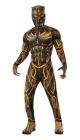 Men S Deluxe Erik Killmonger Battle Suit Muscle Chest Black/Gold X Large