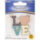 Jewelry Pendant Love Colored Enamel and Gold 2 x 1.92 inches