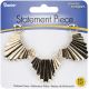 Fan Layered Statement Piece Metal Gold Color 4 x 1.25 inches