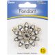 Rhinestone Jewelry Pendant Flower Clear and Gold 1.75 Inches