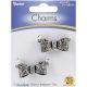 Jewelry Charms Hematite Bows with Rhinestones 15 x 36 mm