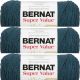Spinrite Bernat Super Value Solid Yarn Teal Heather Pack of 3 Skein