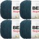 Spinrite Bernat Super Value Solid Yarn Teal Heather Pack of 4 Skein