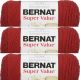 Spinrite Bernat Super Value Solid Yarn Redwood Heather Pack of 3 Skein