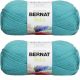 Spinrite Bernat Satin Solid Yarn Aqua Pack of 2 Skein