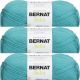 Spinrite Bernat Satin Solid Yarn Aqua Pack of 3 Skein