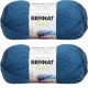 Spinrite Bernat Satin Solid Yarn Teal Pack of 2 Skein