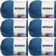Spinrite Bernat Satin Solid Yarn Teal Pack of 6 Skein