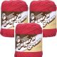 Spinrite Lily Sugar n Cream Yarn Solids Country Red Pack of 3 Skein